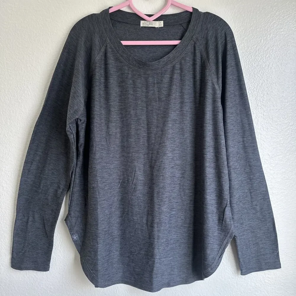 Barefoot Dreams Malibu Collection Gray Butterchic Knit Long Sleeve Top SZ Small - Picture 1 of 7